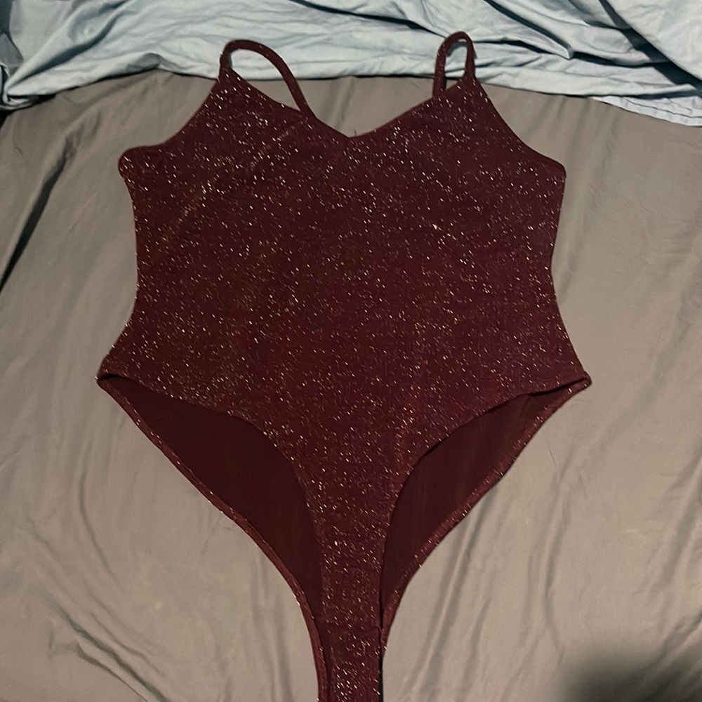 Burgundy body suit